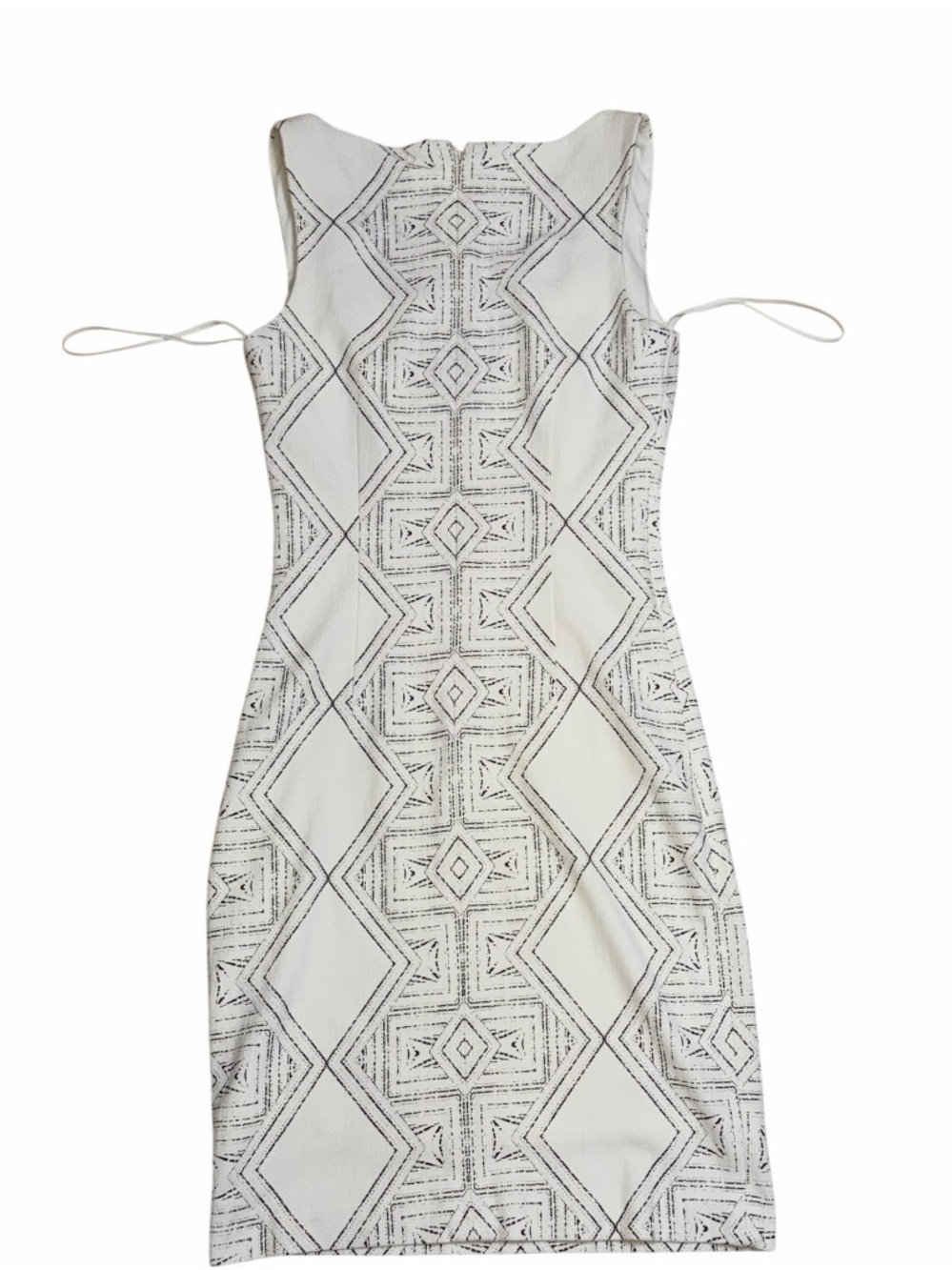 Cynthia Steffe Eloise Lacquer Print Ponte Sheath Dress Ivory Black Size 6 - Picture 5 of 7